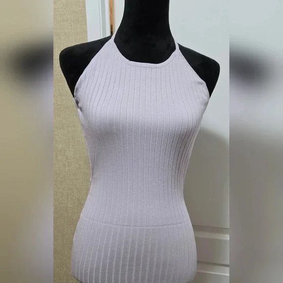 Sexy Ribbed Halter Neck Criss-Cross Back Midi Dress #434-436 - Picture 11 of 11